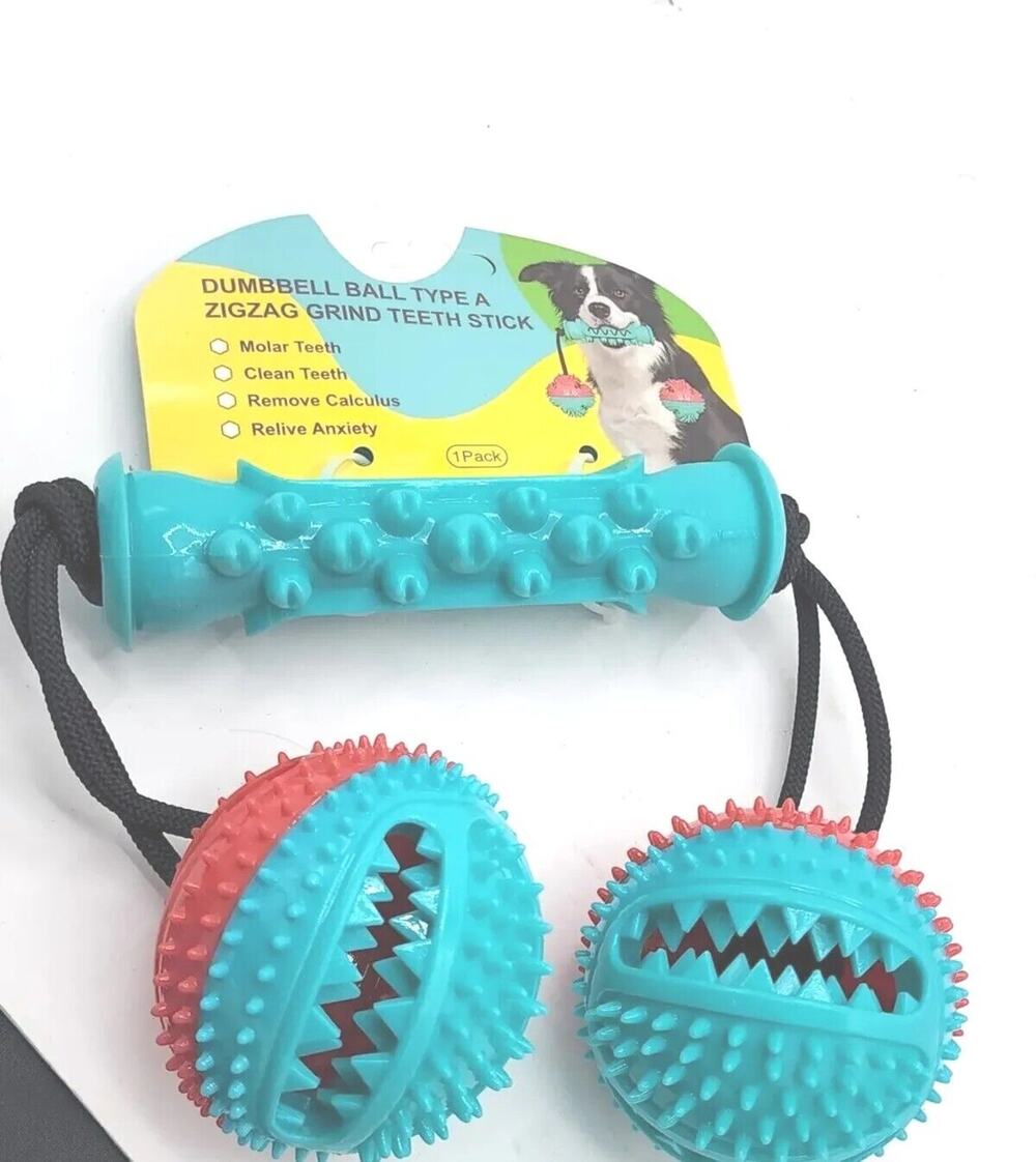Dog Dumbell Ball Type Zigzag Grind Teeth Stick
